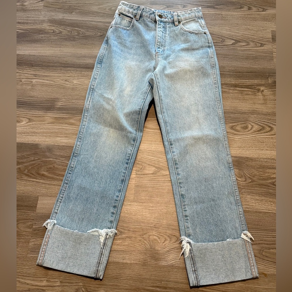Rolla’s Cropped Straight Frayed Hem Cuff Denim Jeans Light Wash Women’s size 26 - Picture 11 of 11